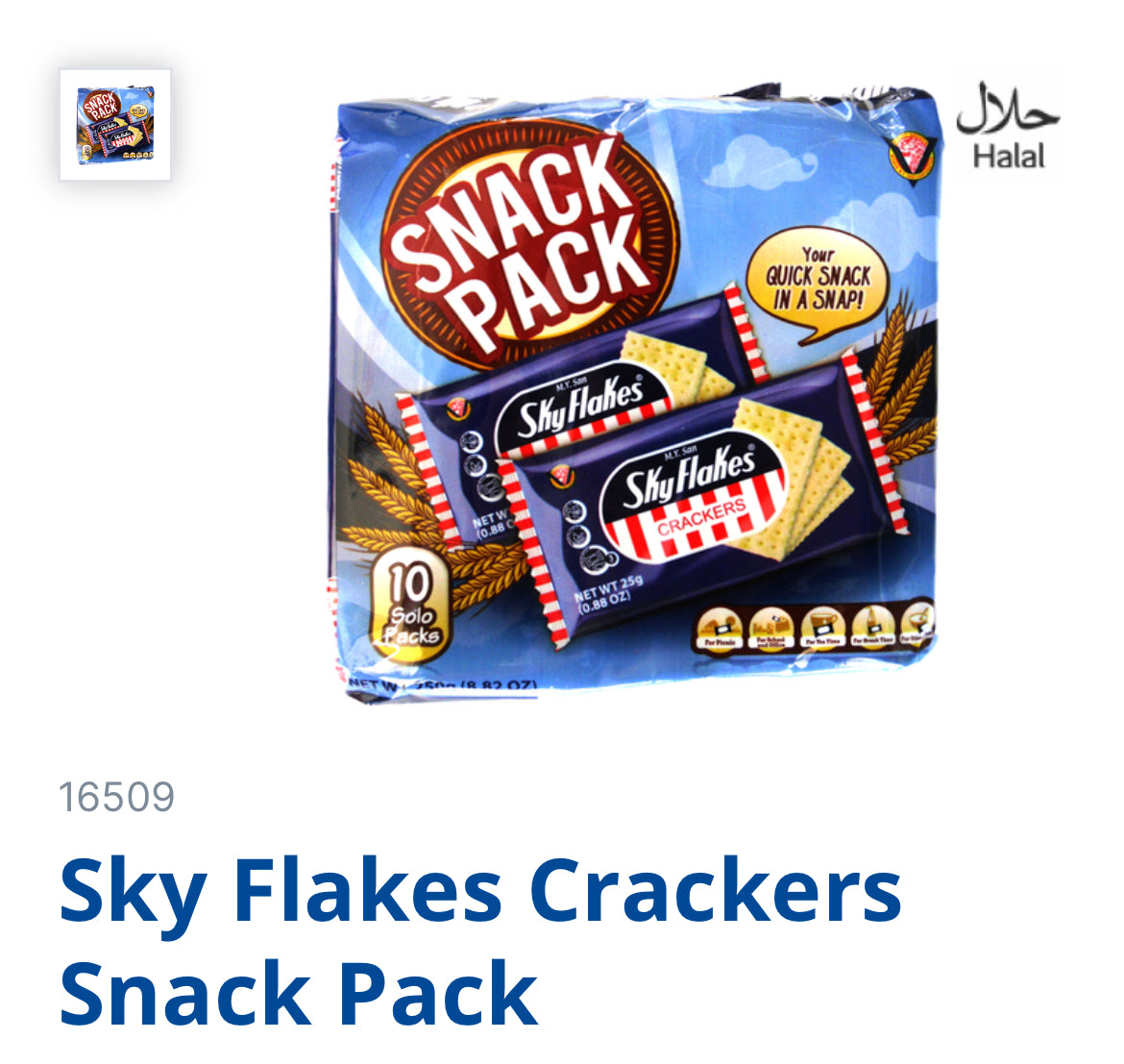 Sky Flakes Cracker Snack pack