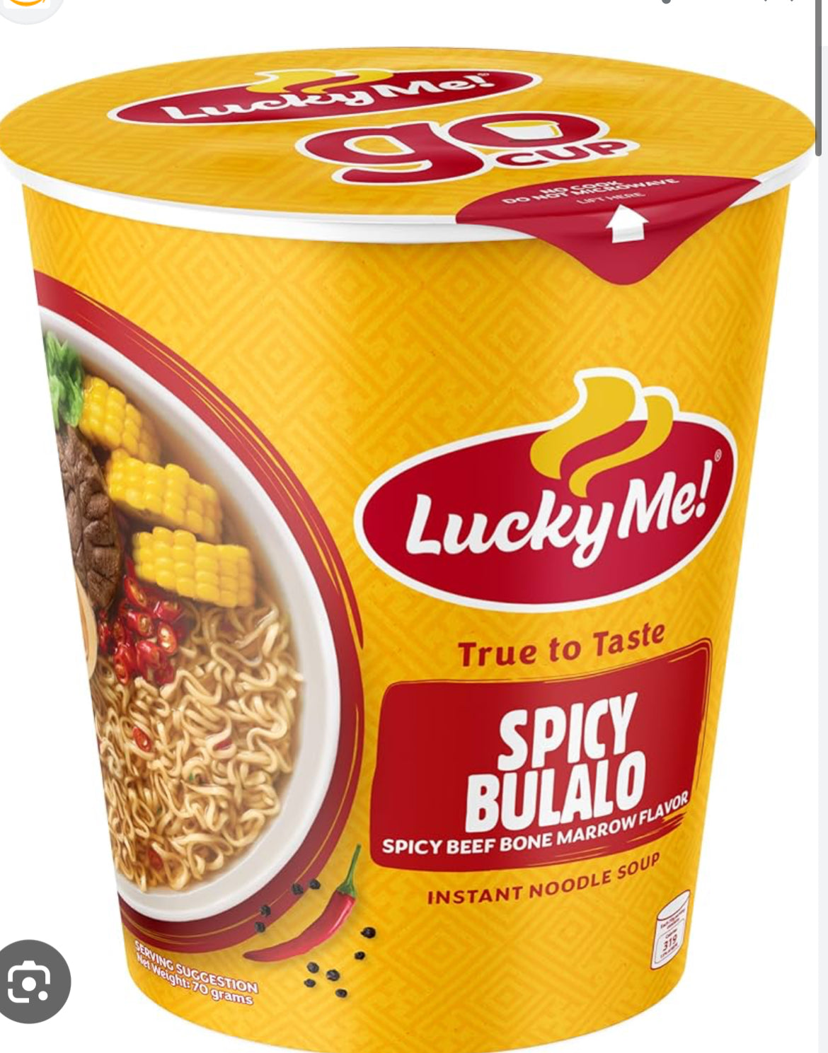 Lucky Me bulalo  Spicy in cups