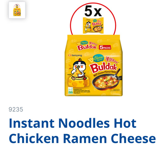 Buldak instant noodles hot chicken Cheese