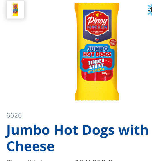 Jumbo hotdogs with cheese